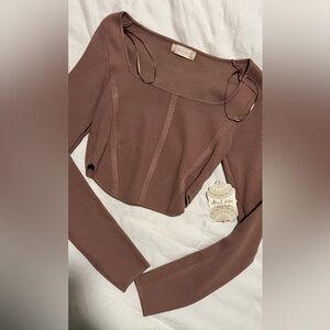 Chic Taupe Long Sleeve Top